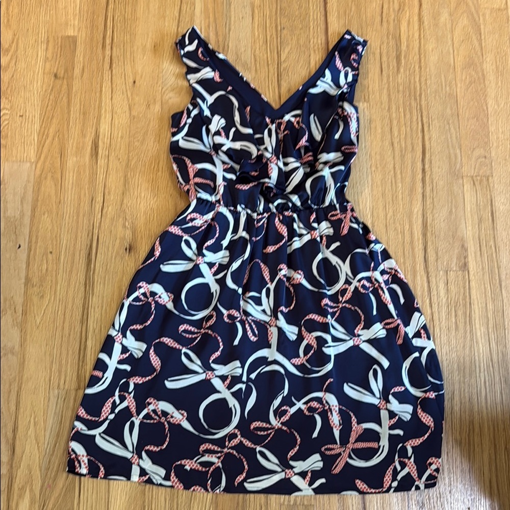 H&M Navy orange white ribbon Mini Dress